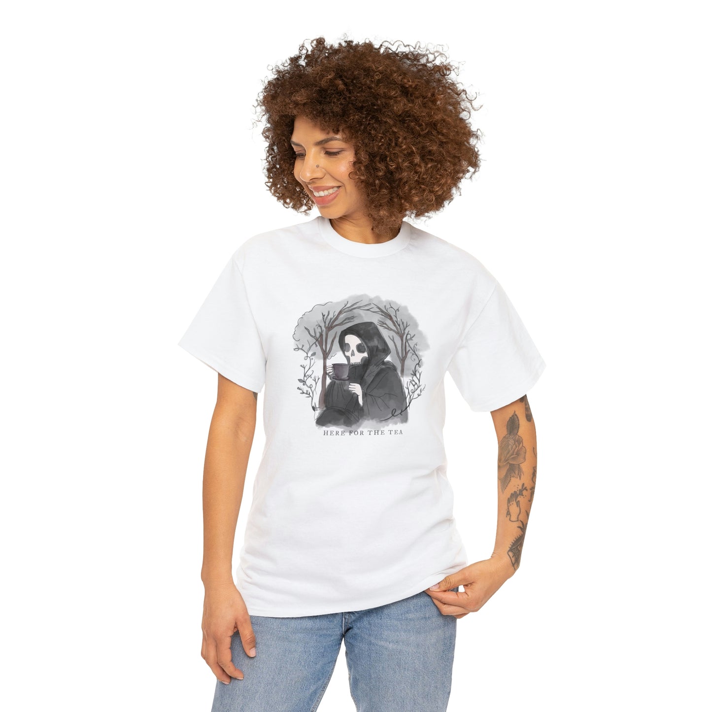 Here For The Tea Unisex Heavy Cotton Tee